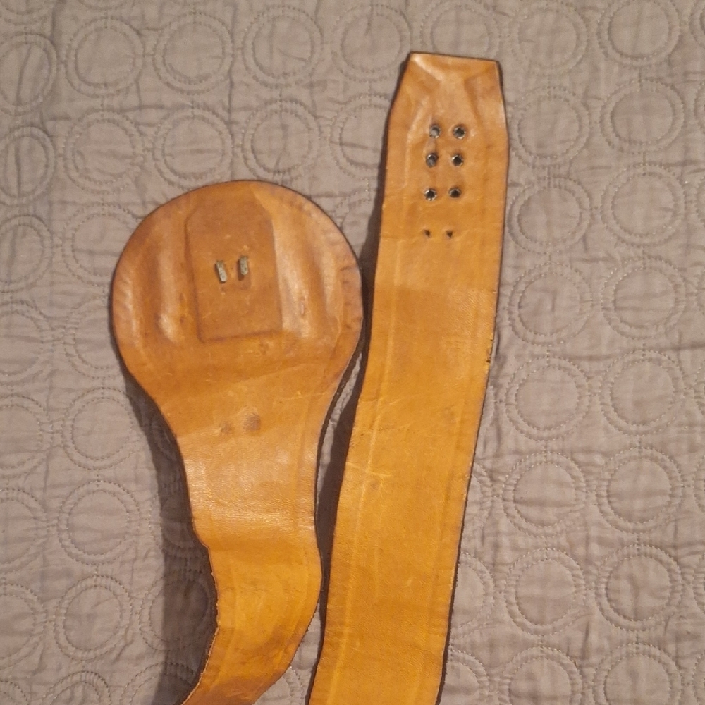 Women’s Brown Suede Statement Waist Belt with Gold Accent - Picture 3 of 3